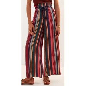 Farm Rio x Anthropologie Womens Striped Wide Leg Pants Multicolor Size XL